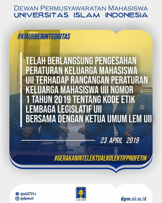 [TELAH BERLANGSUNG PENGESAHAN PERATURAN KELUARGA MAHASISWA UII TERHADAP
